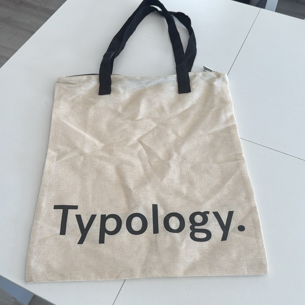 Typology Skincare Organic Cotton Makeup Or Daily Ritual Zipper Bag Tote